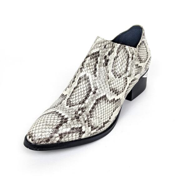 Steve Madden Barnett Black And White Snake Print Ankle Booties Size 7 - Picture 1 of 10